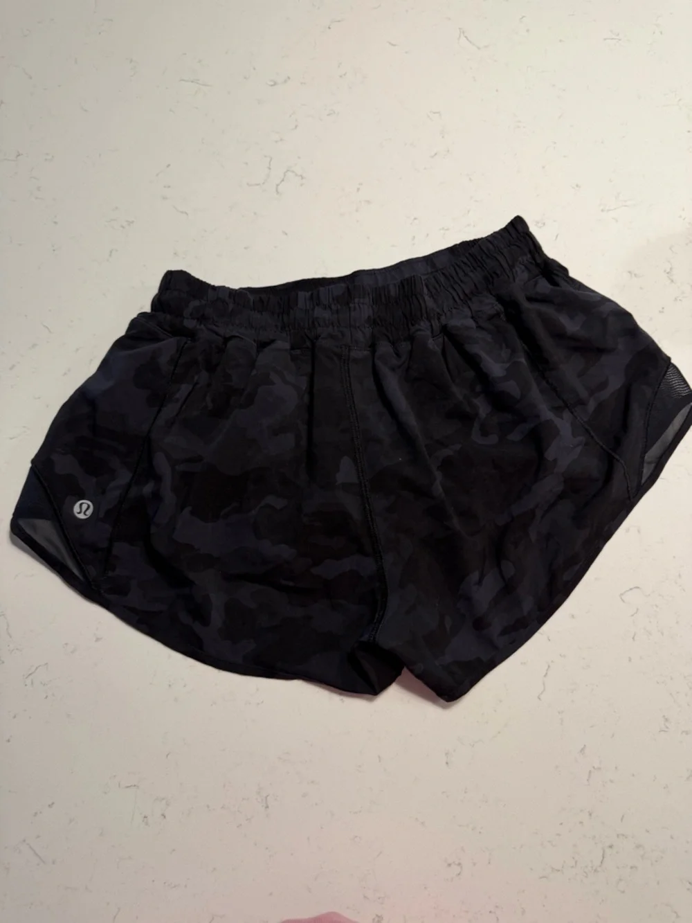 Lululemon Women's Black Camouflage Athletic Shorts - Picture 2 of 2